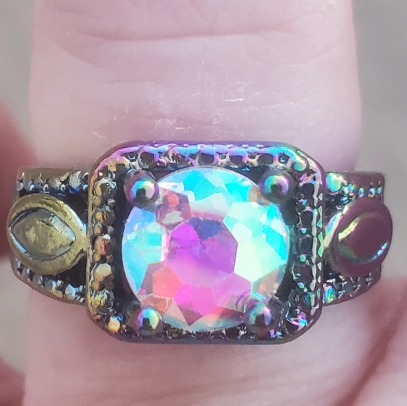 New Aurora Borealis Rainbow Hematite Ring. - Picture 10 of 13